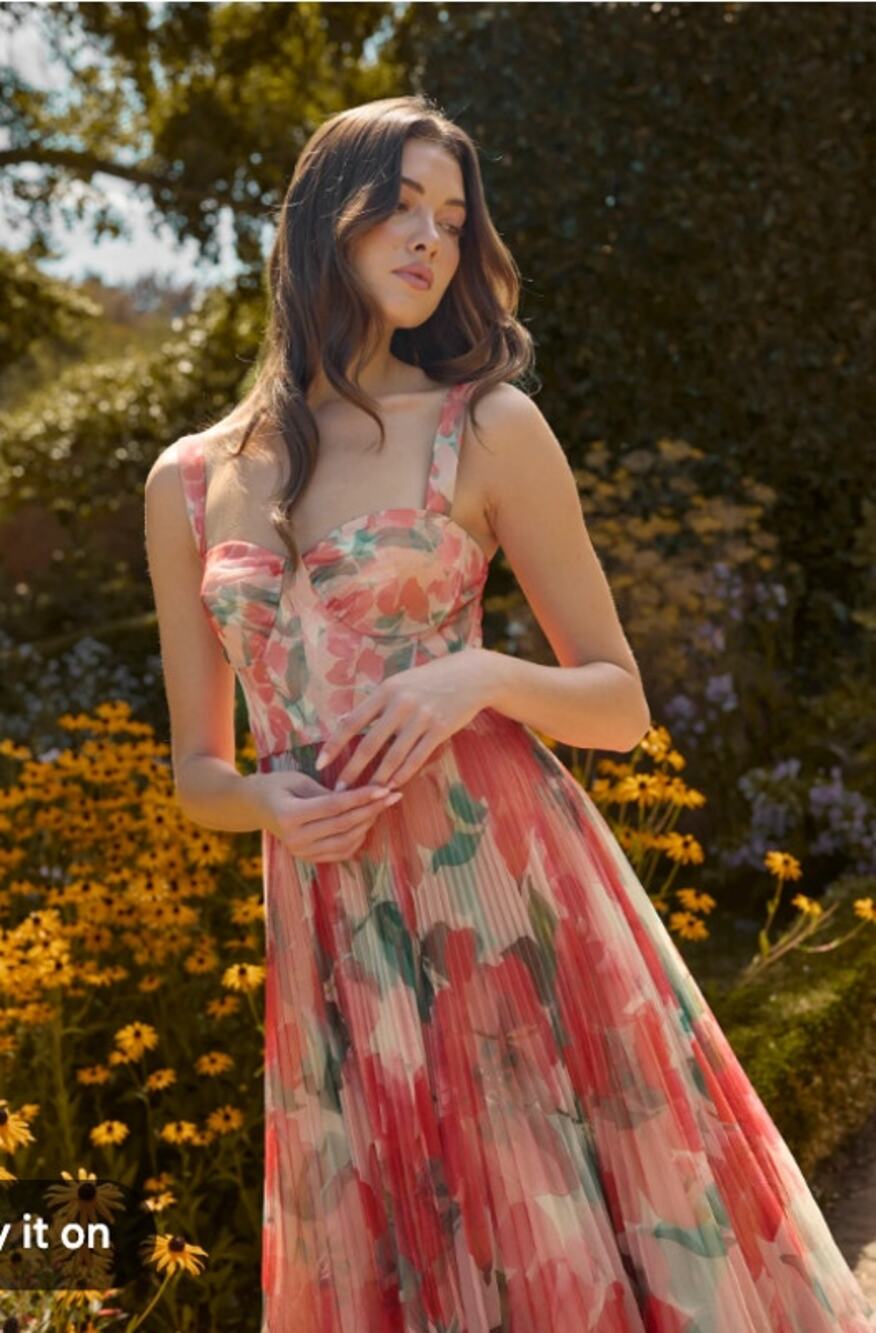 Anthropologie Hutch MacClare Floral Micropleat Gown 0 NEW